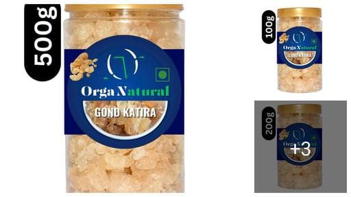 OrgaNatural Premium Gond Katira 500g Pure & Organic Gum (Edible Gum) Tragacanth Gum | High Cooling Properties Herbal Food | Super Food | 100% Natural | Kathila Gum | Weight Management