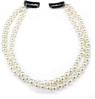 1Pcs Premium Double Layer Artificial Pearl Hair Bun Decorate Chains Updo Chignon Hairpiece Headwear Hair Clips Wedding Hair Jewelry Accessories for Women and Girls Fashion Accessoires, White