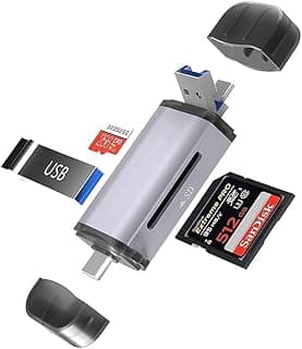 3 in 1 with OTG, SD Card Reader, USB Type C, USB 3.0 and Micro USB for Memory Card, Portable Card Reader, Compatible with TF, SD, Micro SD, SDHC, SDXC, MMC, RS-MMC, Micro SDXC