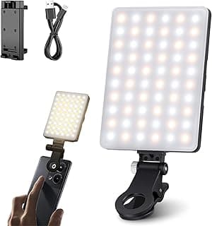 LED Video Conference Light with Clip & Phone Holder | CRI 95+ Dimmable Ring Light | 3 Color Modes | Rechargeable USB Type-C Light for Zoom, Laptop, Mobile & YouTube