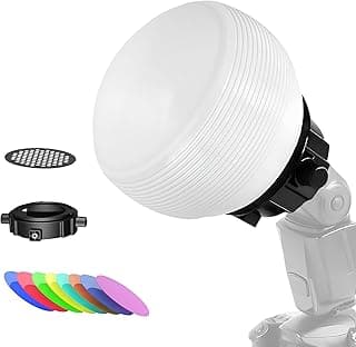 HIFFIN D25 Professional Flash Accessories Kit Universally Compatible | Flash Diffuser | Bounce | Grid| Gel | Grip & Sphere (3 in 1 Mount Adapter)