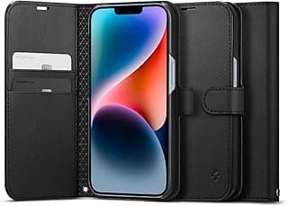 Spigen Wallet S Back Cover Case for iPhone 14, Flip Cover Wallet Design, Air Cushion Technology - PC+TPU | Black